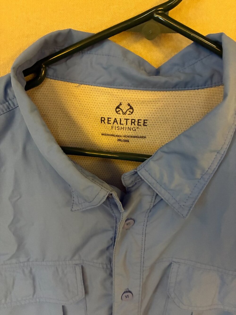 Realtree Fishing Shirt Mens Size XXL Vented Blue Button Down SS Outdoor Gorpcore - Picture 3 of 8